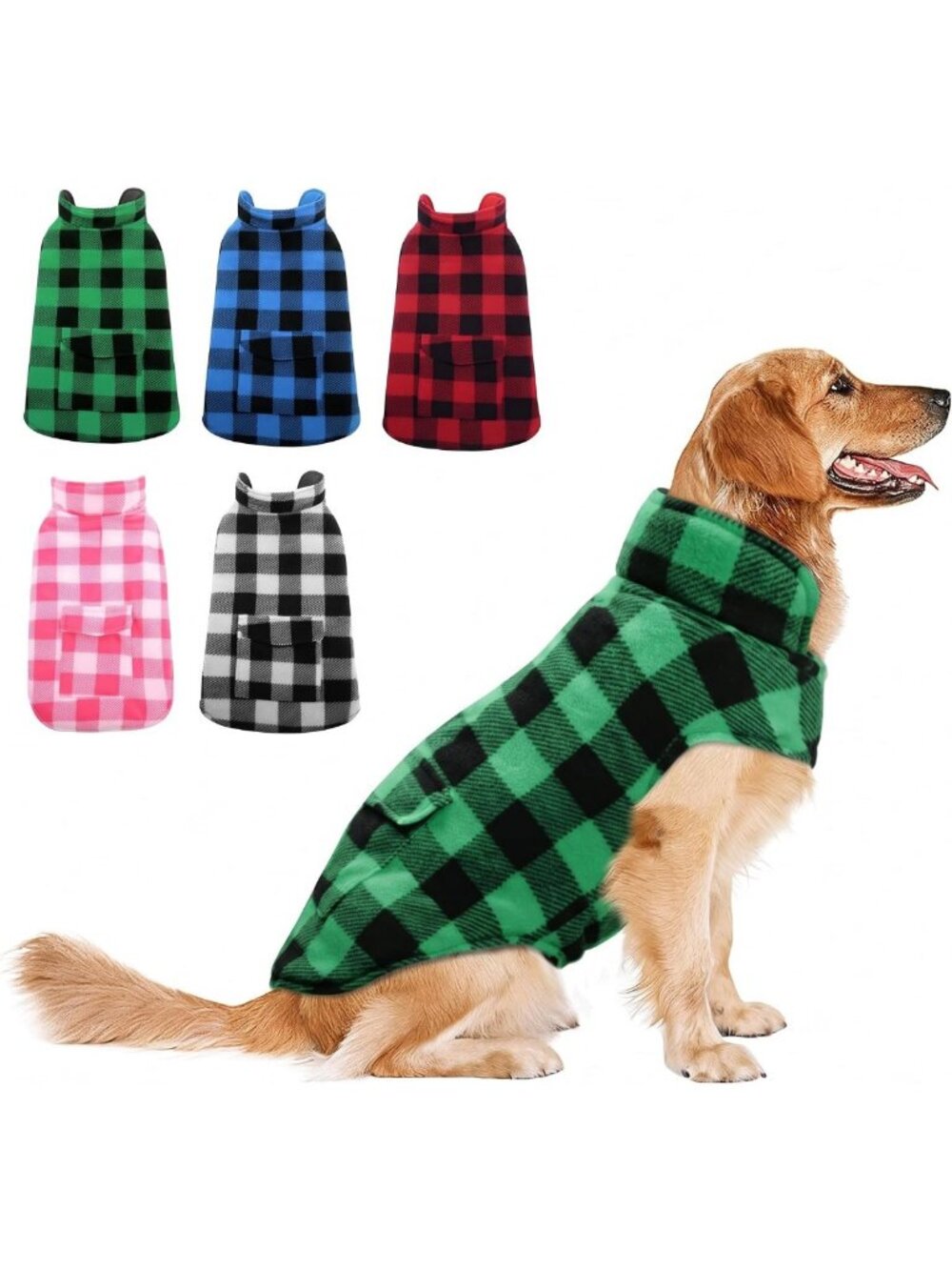Reversible Winter Dog Coat Jacket for Small, Medium & Large Dogs - Warm